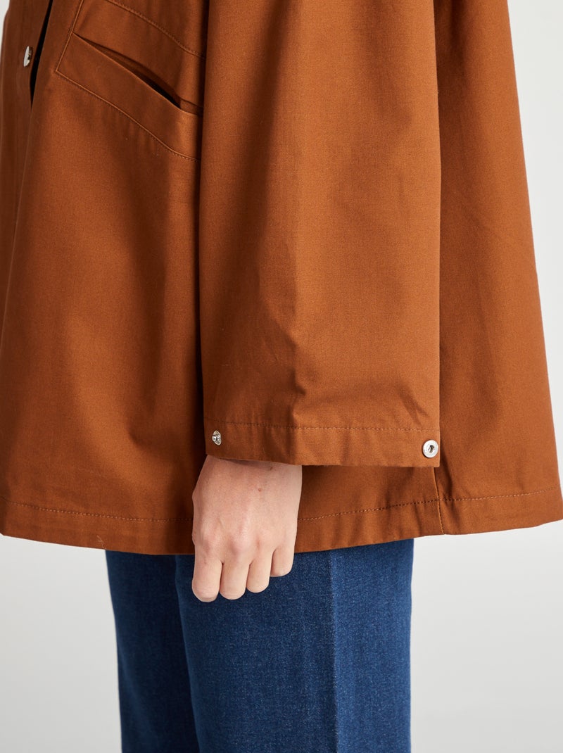 Parka oversize à capuche déperlante MARRON - Kiabi