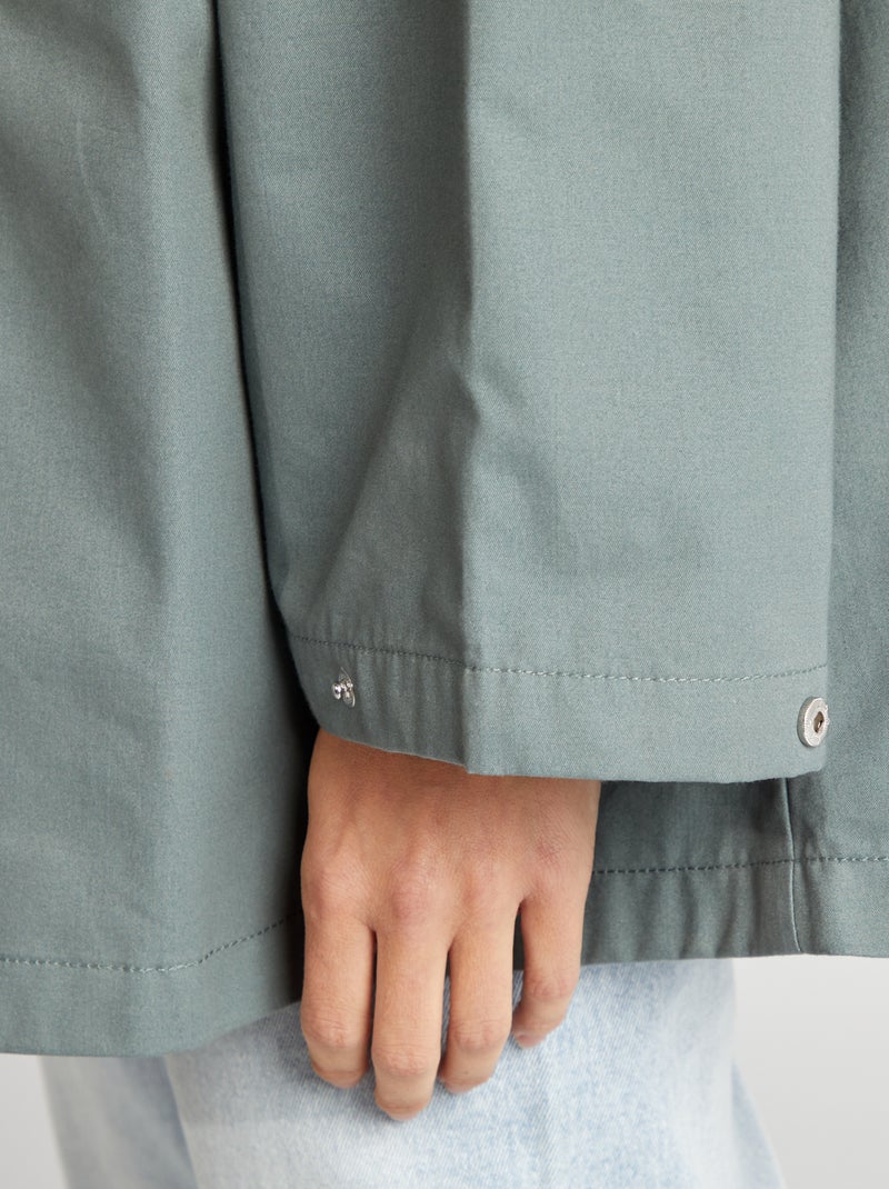 Parka oversize à capuche déperlante Vert - Kiabi
