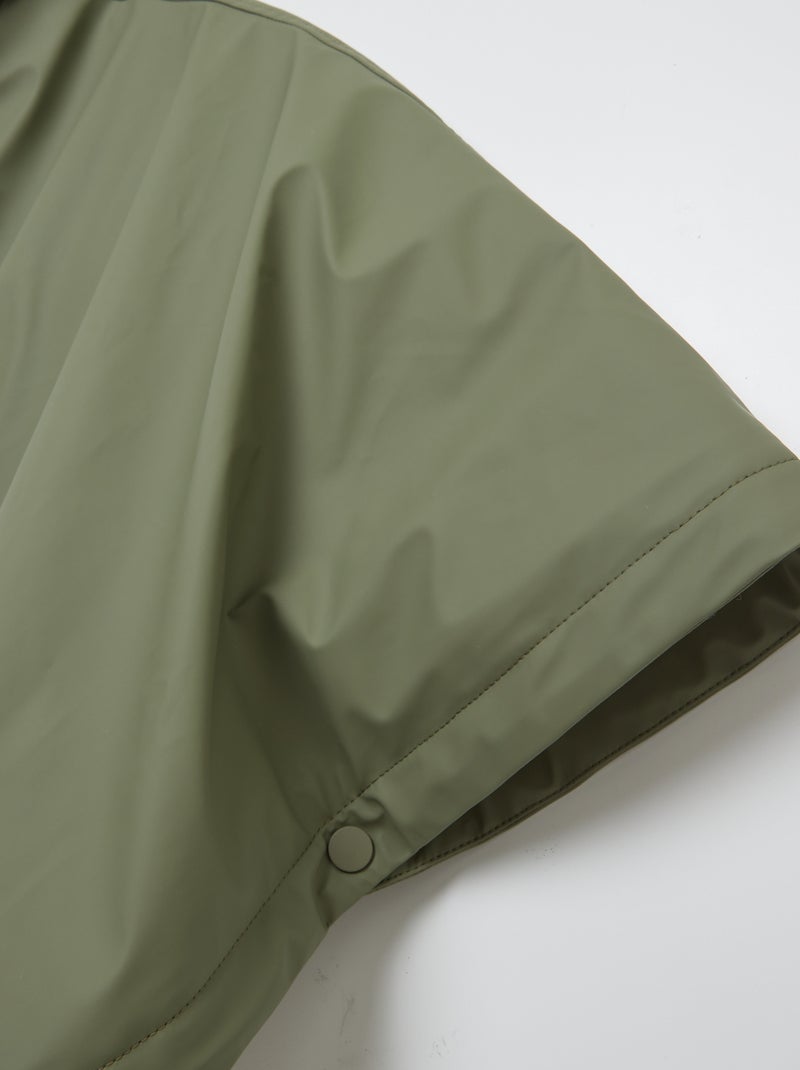 Parka poncho en fausse fourrure - collection facile à enfiler Kaki - Kiabi