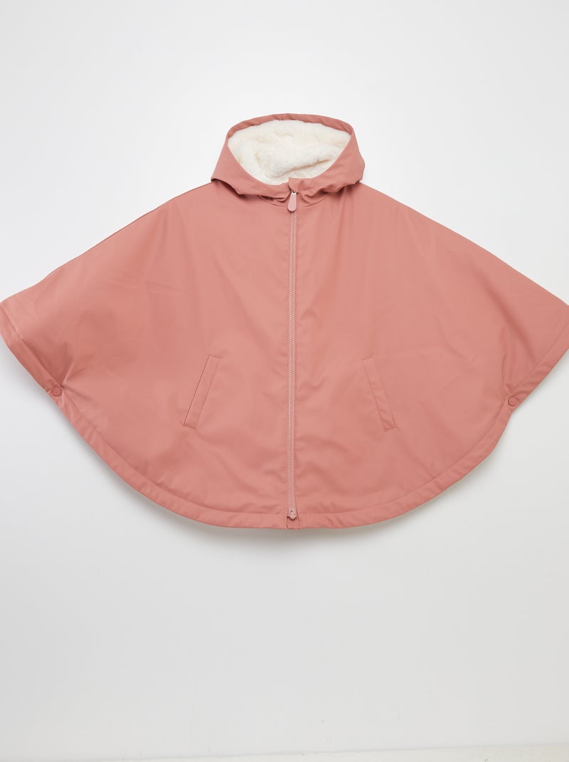 Parka poncho en fausse fourrure - collection facile à enfiler Rose - Kiabi