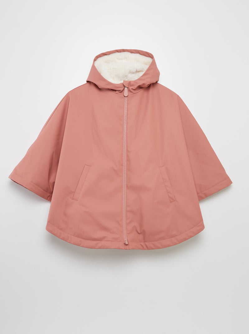 Parka poncho en fausse fourrure - collection facile à enfiler Rose - Kiabi
