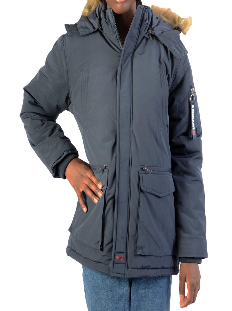 Parka Redskins Junior Imitation Fourure Angela Bleu - Kiabi