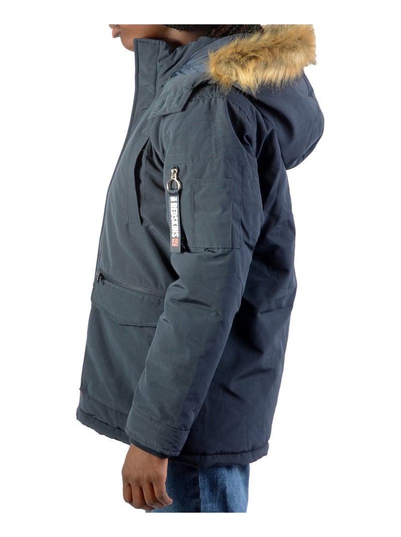 Parka Redskins Junior Imitation Fourure Angela Bleu marine - Kiabi