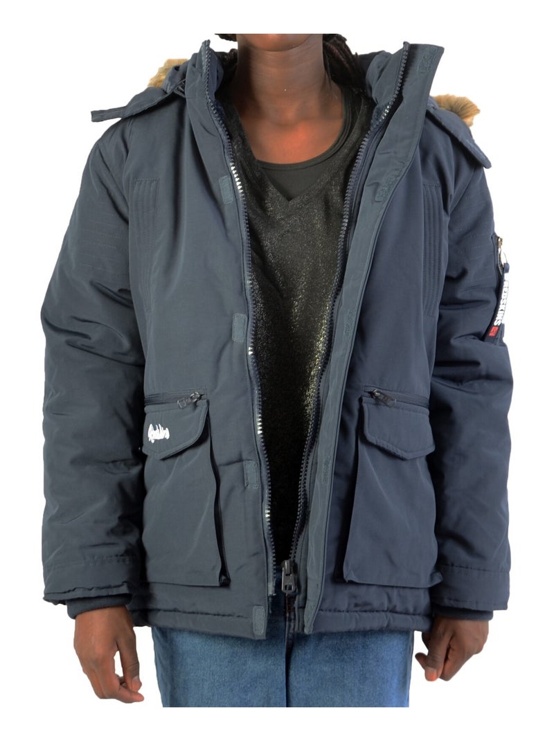 Parka Redskins Junior Imitation Fourure Angela Bleu marine - Kiabi