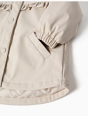 Parka rembourrée à capuche et volants