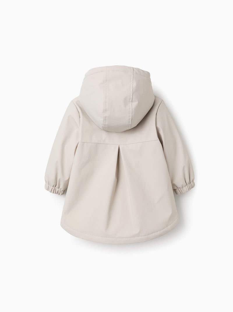 Parka rembourrée à capuche et volants Gris clair - Kiabi