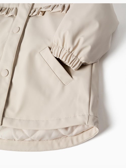 Parka rembourrée à capuche et volants - Kiabi