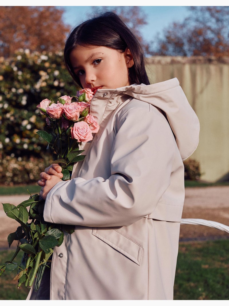 Parka rembourrée avec capuche et doublure Gris clair - Kiabi