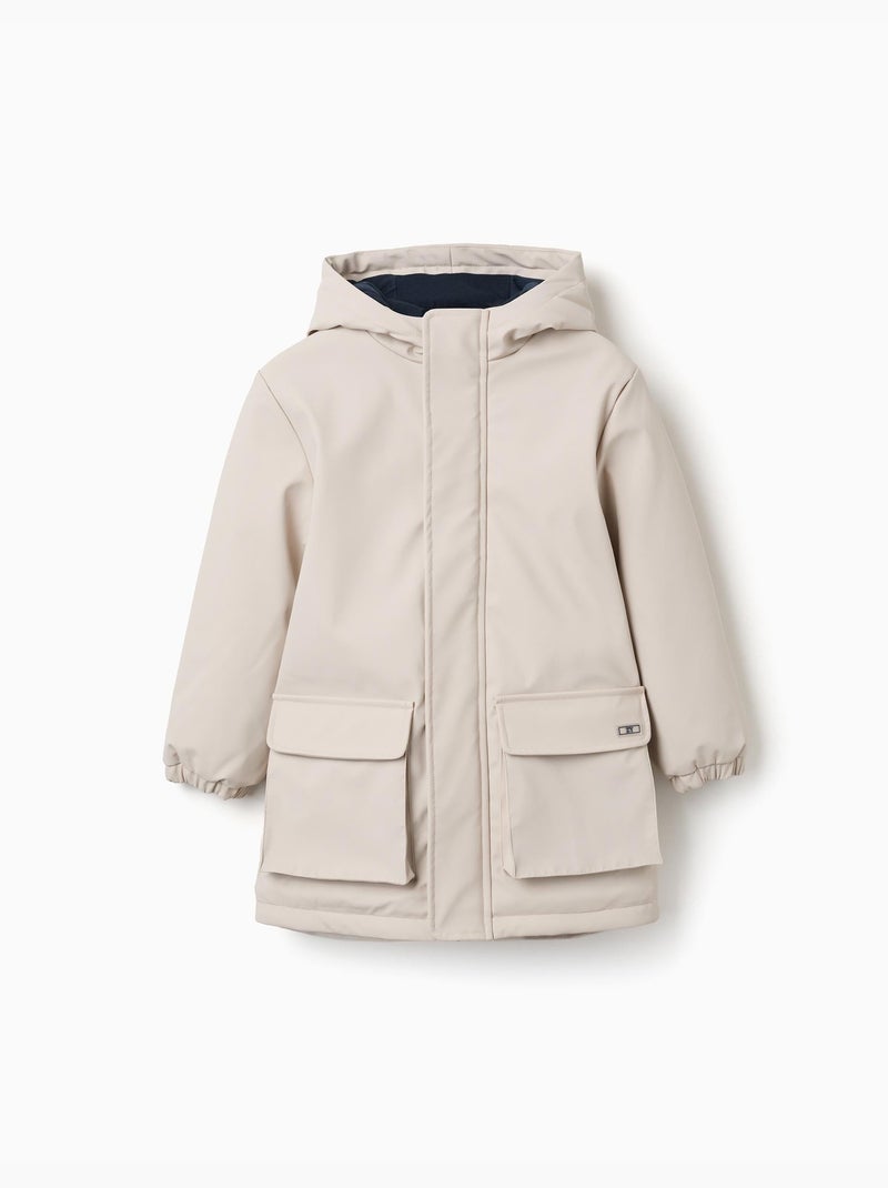 Parka rembourrée avec capuche et poches avant Gris clair - Kiabi