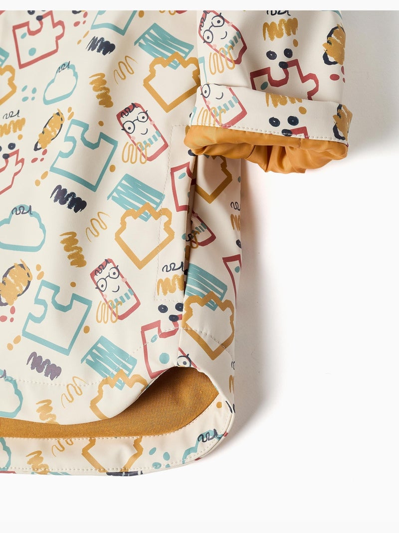 Parka rembourrée en caoutchouc avec capuche et imprimé Blanc - Kiabi