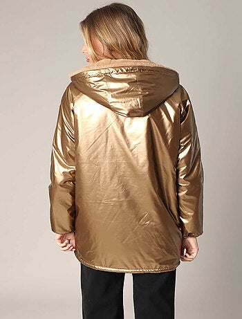 Parka réversible à capuche, effet métallisé ou imitation fourrure 'Deeluxe'