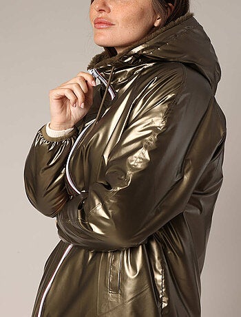 Parka réversible à capuche, effet métallisé ou imitation fourrure 'Deeluxe'