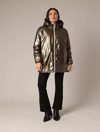 Parka réversible à capuche, effet métallisé ou imitation fourrure 'Deeluxe'