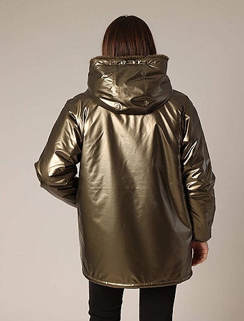 Parka réversible à capuche, effet métallisé ou imitation fourrure 'Deeluxe'