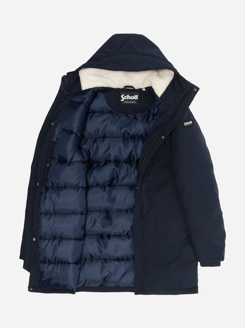 Parka Schott à capuche Bleu marine - Kiabi