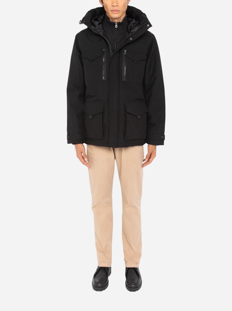 Parka Schott à capuche Noir - Kiabi