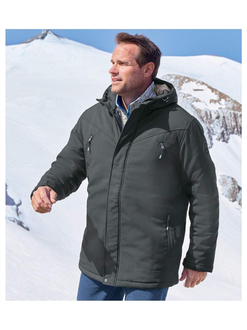Parka Softshell Matelassée à Capuche   - ATLAS FOR MEN Gris - Kiabi