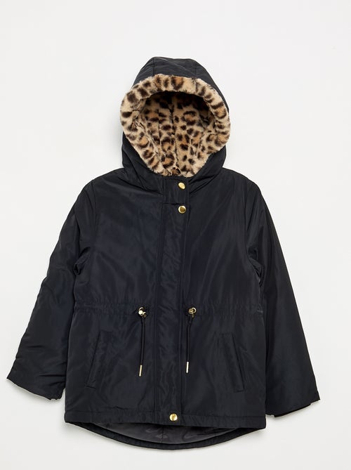 Parka souple à capuche à fausse fourrure - Kiabi