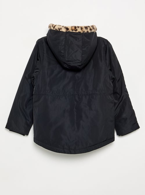 Parka souple à capuche à fausse fourrure - Kiabi