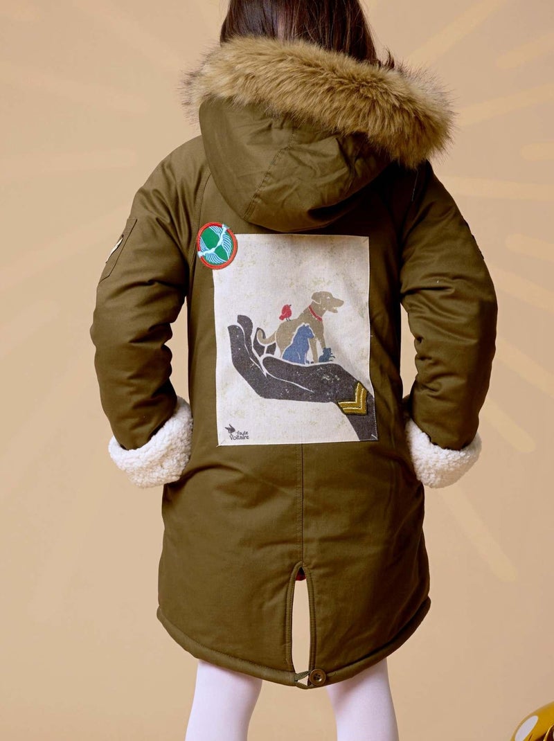 Parka Tendance  Enfant   et   ROCK & PEACE - La Faute à Voltaire Kaki - Kiabi