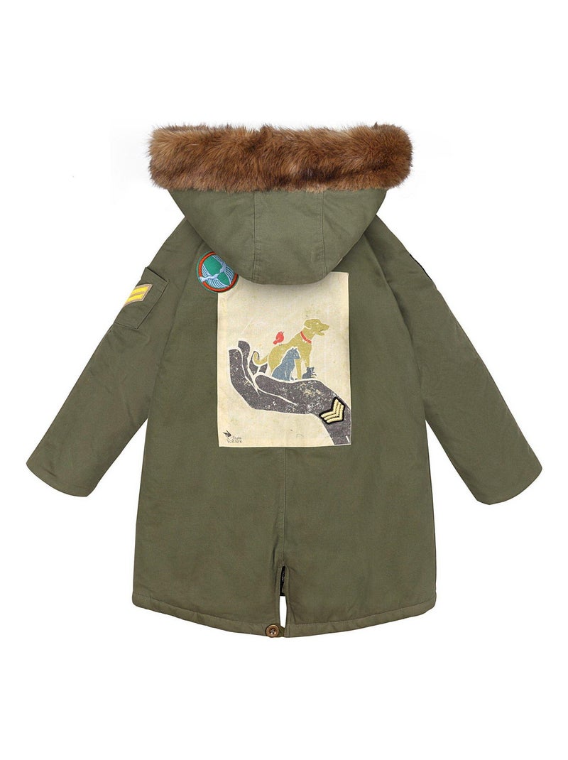 Parka Tendance  Enfant   et   ROCK & PEACE - La Faute à Voltaire Kaki - Kiabi