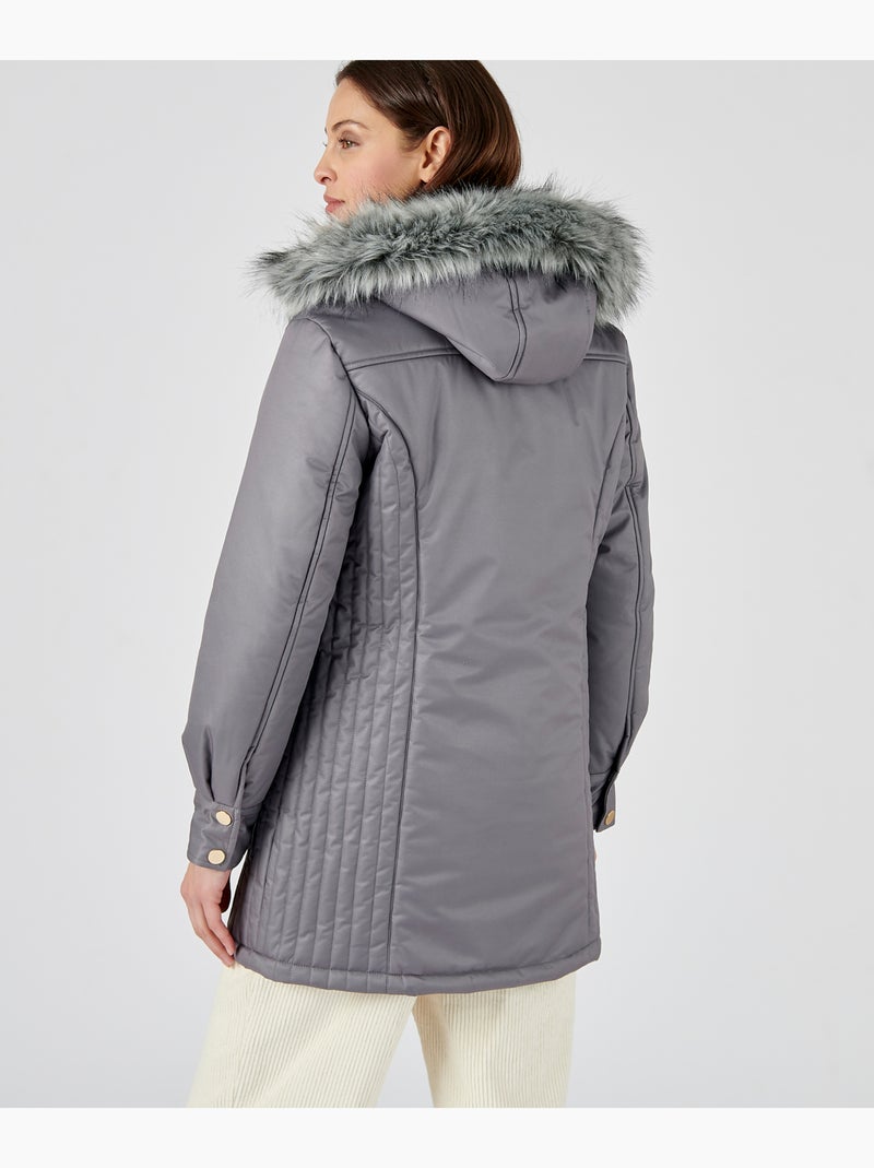 Parka Thermolactyl à piqûres fantaisie - Damart Gris - Kiabi