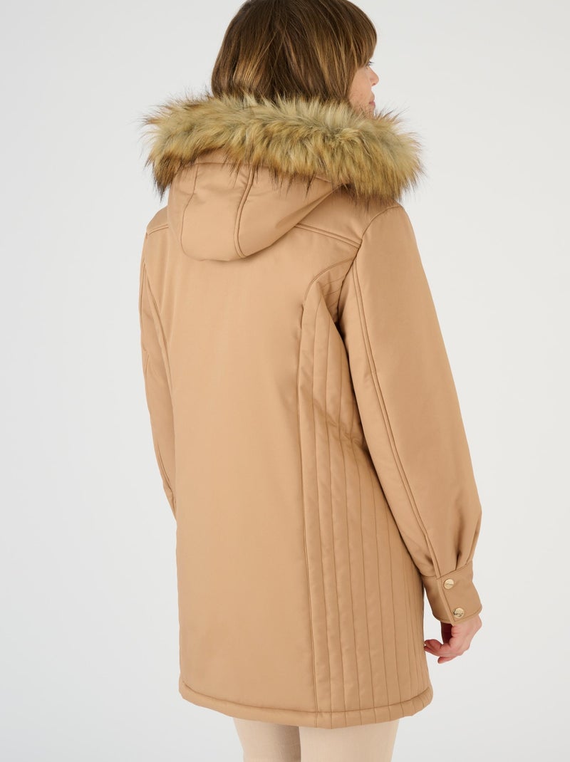 Parka Thermolactyl à piqûres fantaisie - Damart Marron chocolat - Kiabi