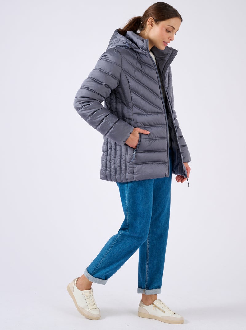 Parka tissu reliéfé Thermolactyl - Damart Gris - Kiabi