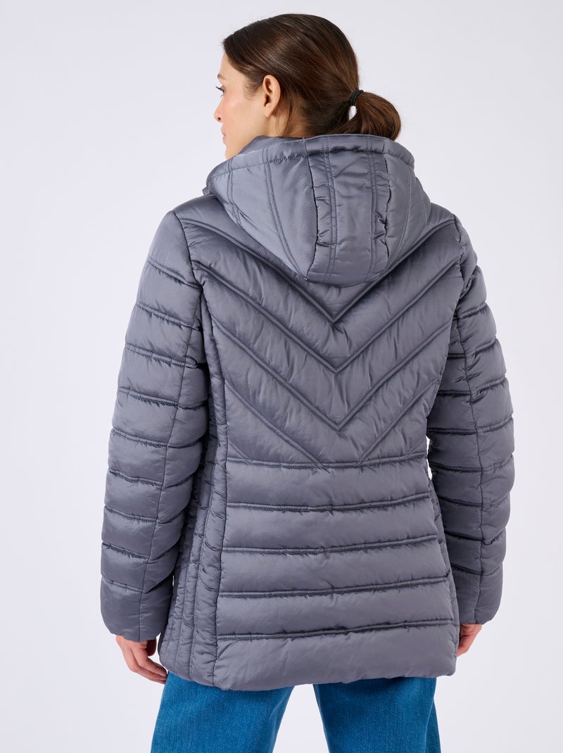 Parka tissu reliéfé Thermolactyl - Damart Gris - Kiabi