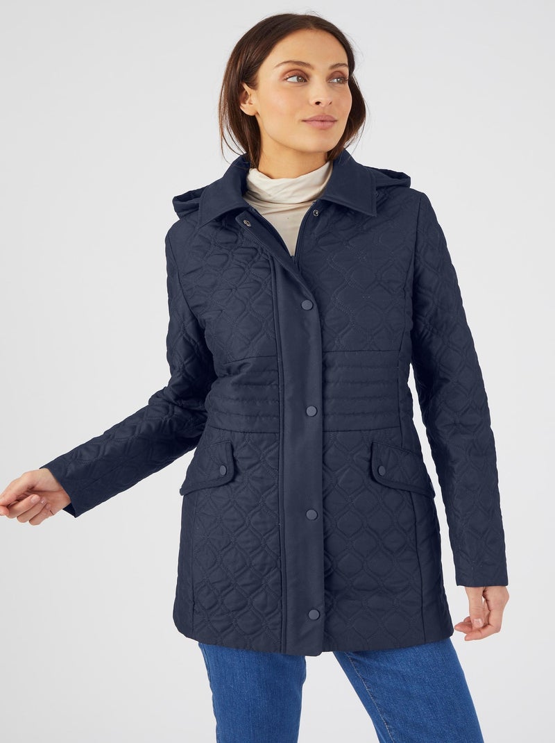 Parka toucher peau de pêche - Damart Bleu marine - Kiabi