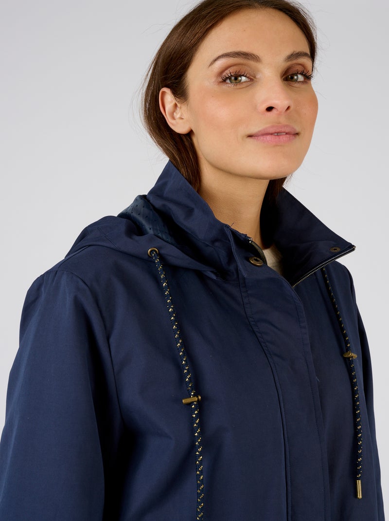 Parka toucher velouté - Damart Bleu marine - Kiabi