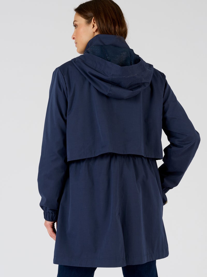 Parka toucher velouté - Damart Bleu marine - Kiabi
