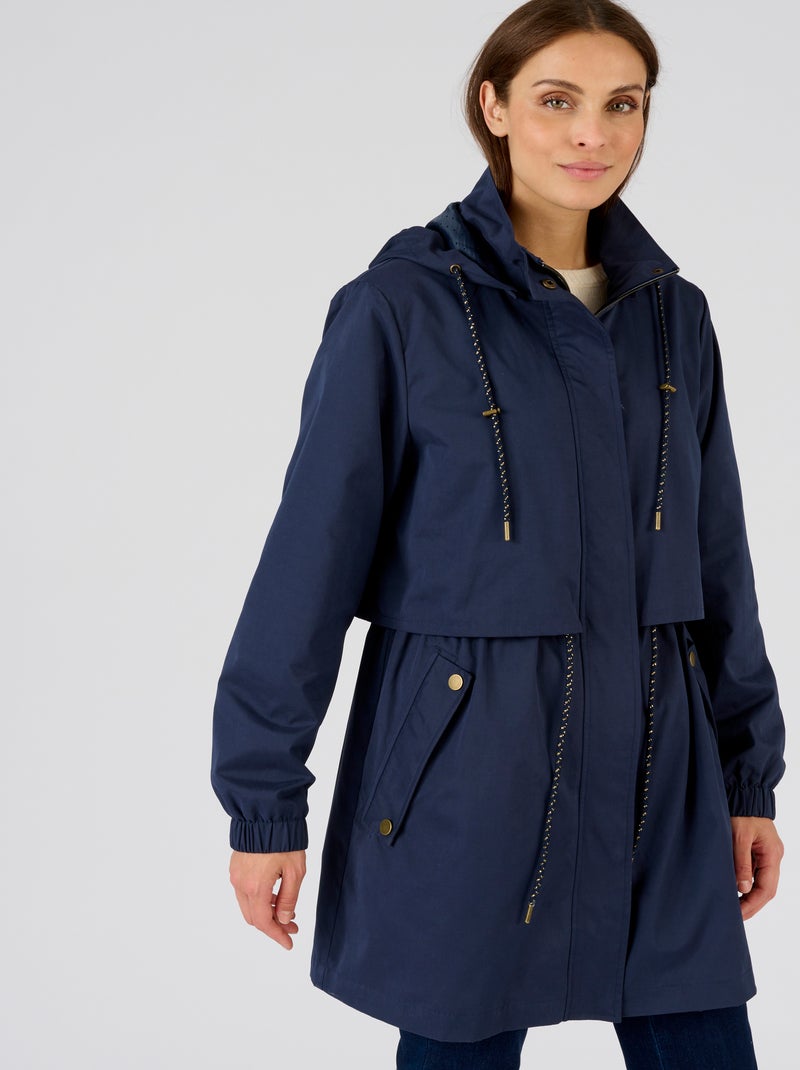 Parka toucher velouté - Damart Bleu marine - Kiabi