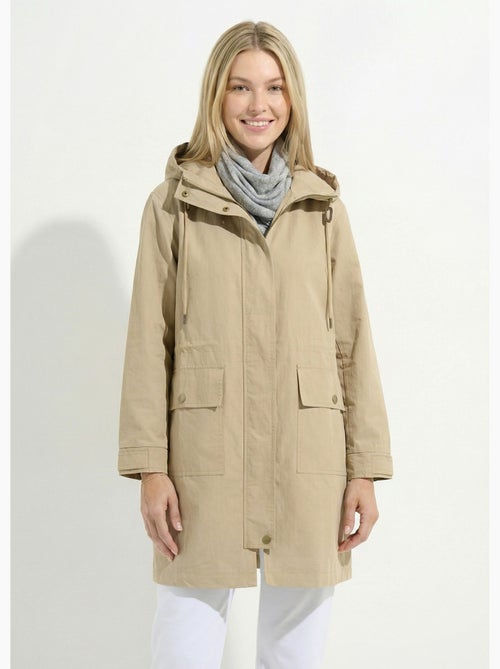 Parka zippée pressionnée à capuche déperlante - Afibel - Kiabi