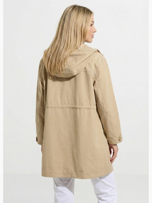 Parka zippée pressionnée à capuche déperlante - Afibel - Kiabi