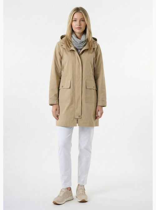 Parka zippée pressionnée à capuche déperlante - Afibel - Kiabi