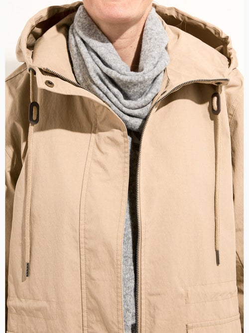 Parka zippée pressionnée à capuche déperlante - Afibel - Kiabi