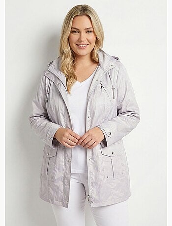 Parka zippée pressionnée, effet satiné - Afibel