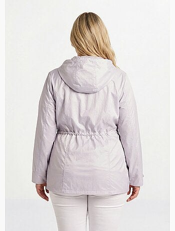 Parka zippée pressionnée, effet satiné - Afibel