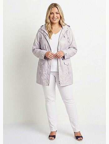 Parka zippée pressionnée, effet satiné - Afibel