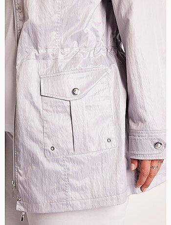 Parka zippée pressionnée, effet satiné - Afibel