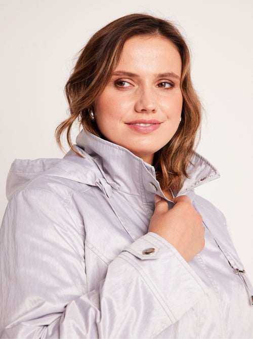 Parka zippée pressionnée, effet satiné - Afibel - Kiabi
