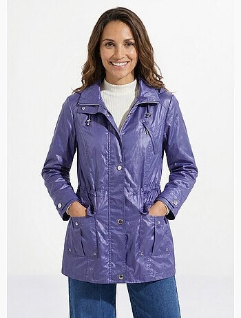 Parka zippée pressionnée, effet satiné - Afibel