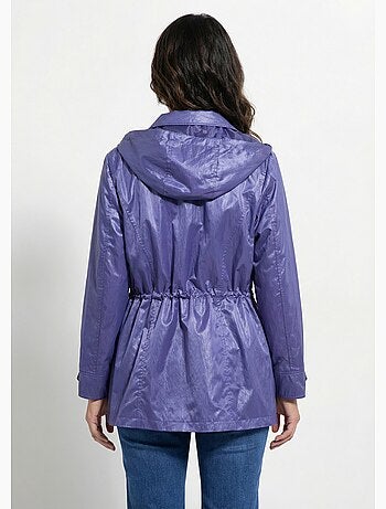 Parka zippée pressionnée, effet satiné - Afibel