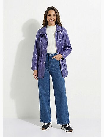 Parka zippée pressionnée, effet satiné - Afibel