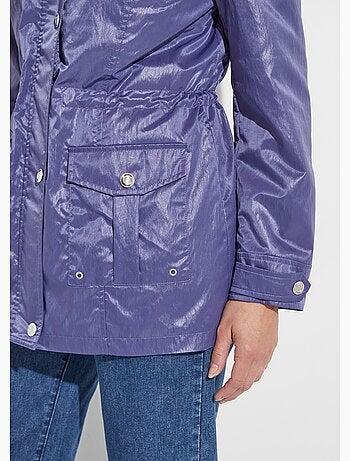 Parka zippée pressionnée, effet satiné - Afibel
