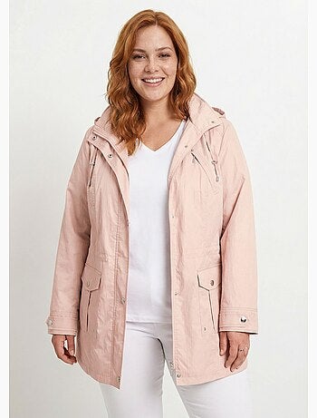 Parka zippée pressionnée, effet satiné - Afibel