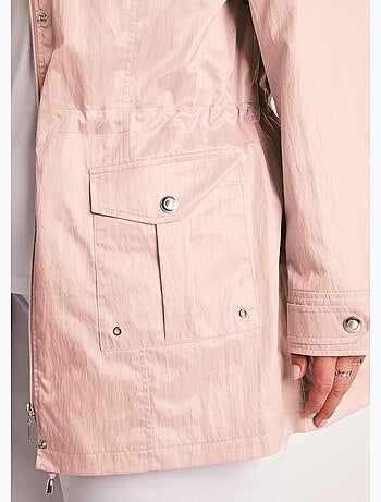 Parka zippée pressionnée, effet satiné - Afibel