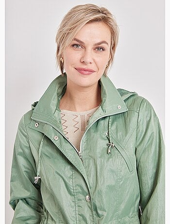 Parka zippée pressionnée, effet satiné - Afibel