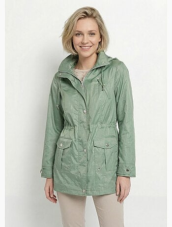 Parka zippée pressionnée, effet satiné - Afibel